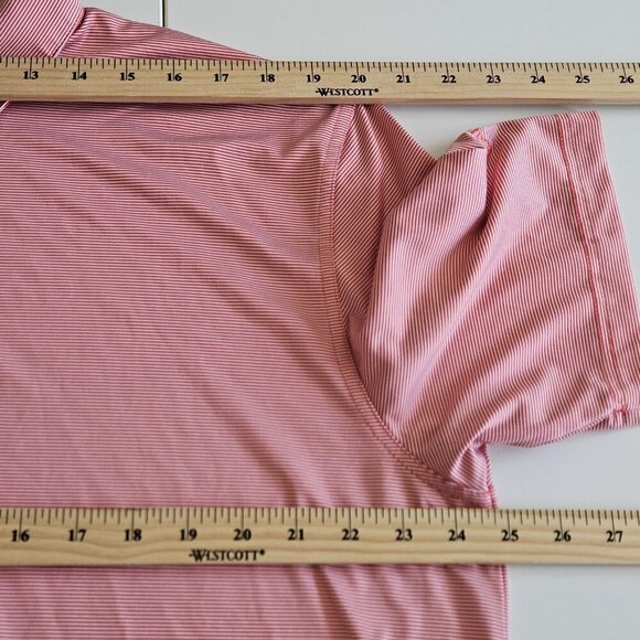 Callaway Polo Shirt Mens XL Coral Marled Stripes Buttons Performance SS Opti Dri - Picture 5 of 11